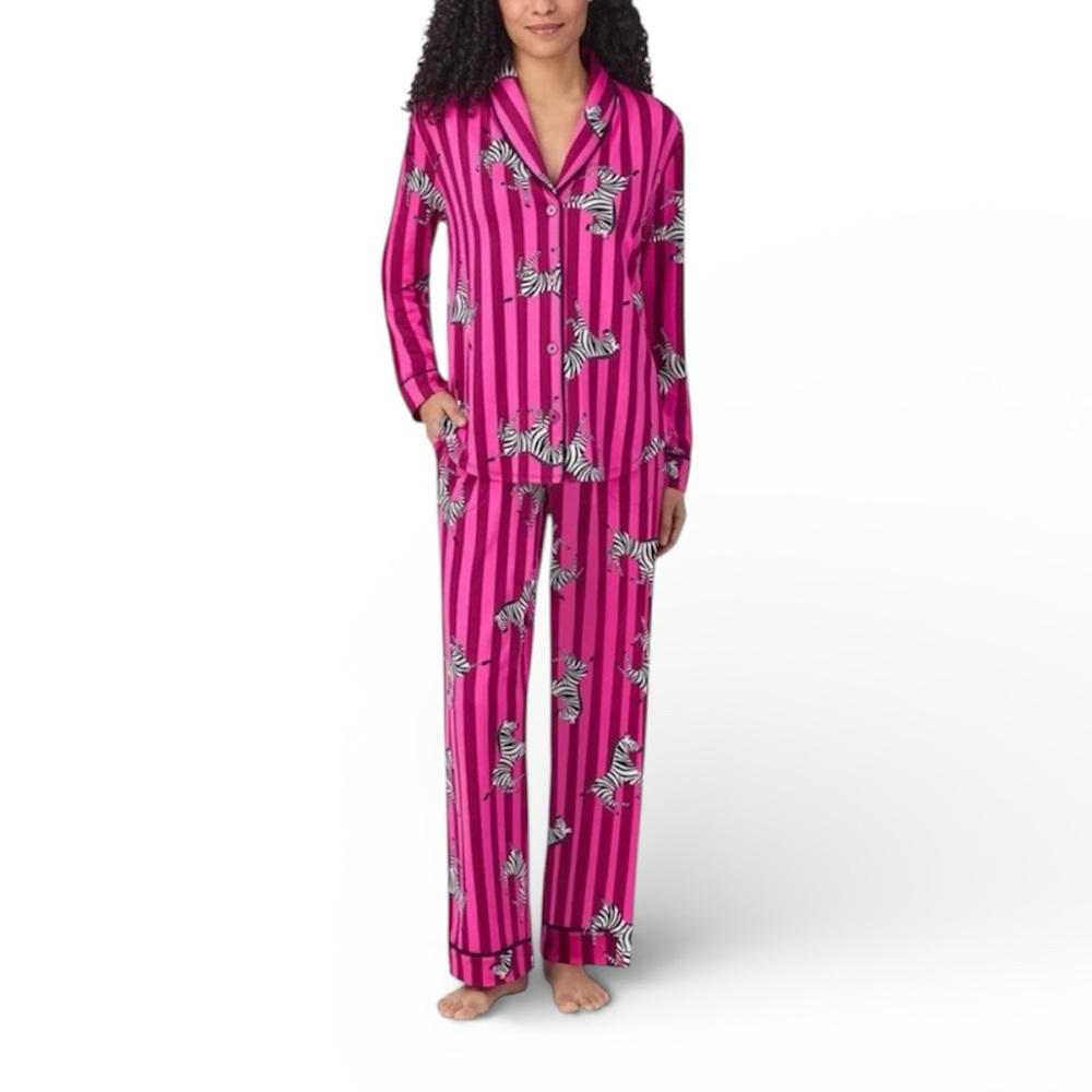 Room Service PJ Set In Pink Zebra Stripe